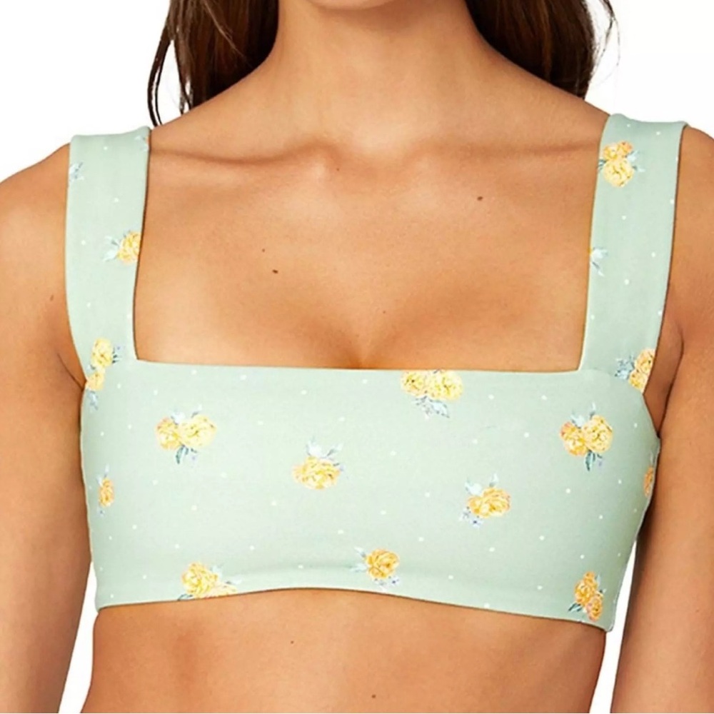 NEW We Wore What Floral  Print Bandeau Bra Crop Top Sports Bra Athleisure Large